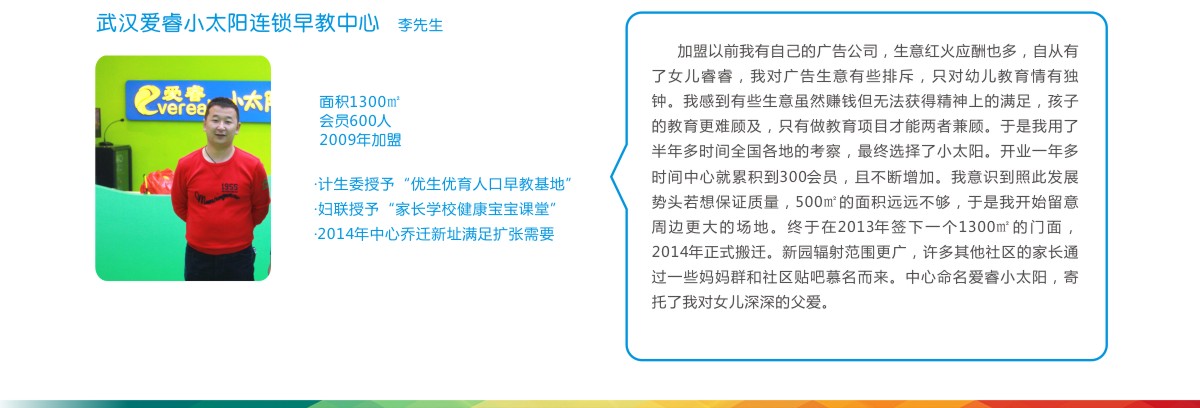武汉爱睿小太阳早教中心【早教加盟】